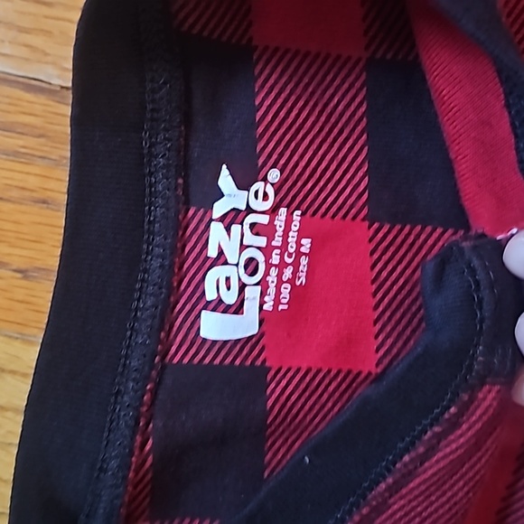 Lazy One pajamas size M flapjack butt flap Bear Cheeks red buffalo print - Picture 5 of 11